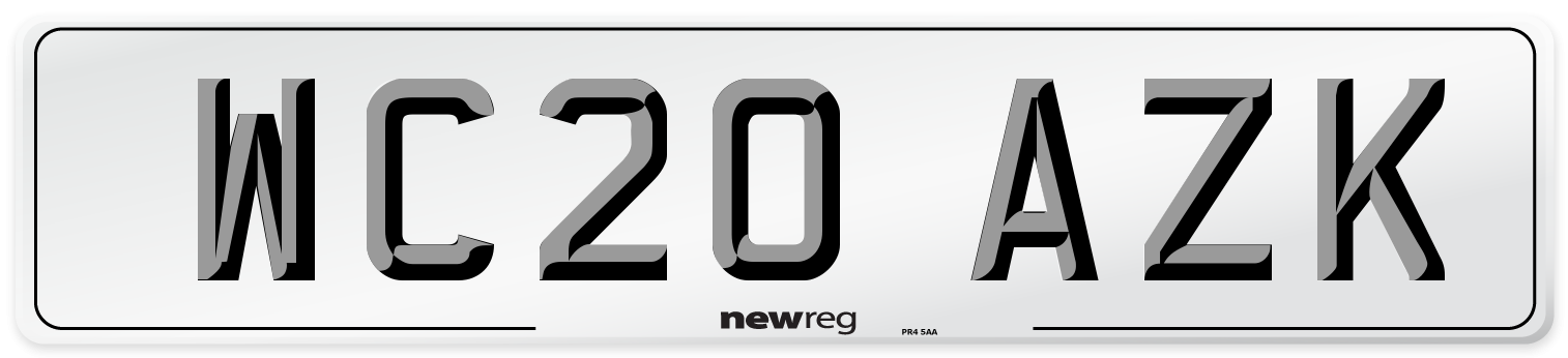 WC20 AZK Number Plate from New Reg